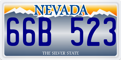 NV license plate 66B523