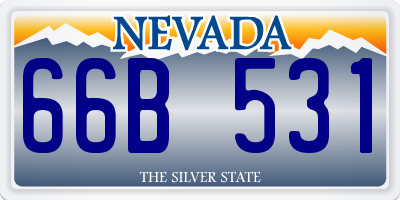 NV license plate 66B531