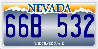 NV license plate 66B532
