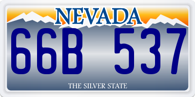 NV license plate 66B537