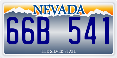 NV license plate 66B541