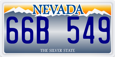 NV license plate 66B549