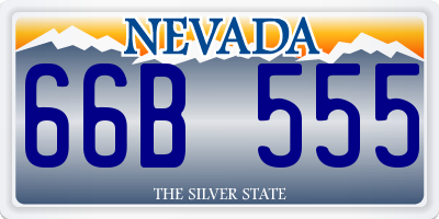 NV license plate 66B555