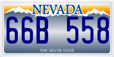 NV license plate 66B558