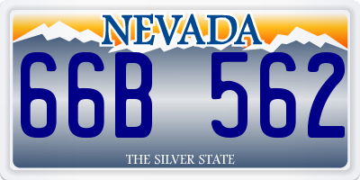 NV license plate 66B562