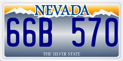NV license plate 66B570