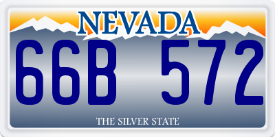 NV license plate 66B572