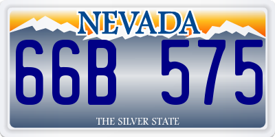 NV license plate 66B575