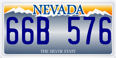 NV license plate 66B576