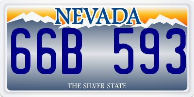NV license plate 66B593