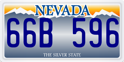 NV license plate 66B596