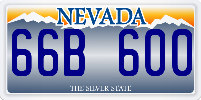 NV license plate 66B600
