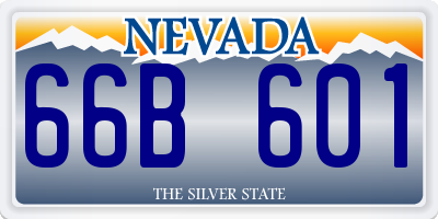 NV license plate 66B601