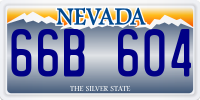 NV license plate 66B604