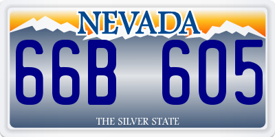 NV license plate 66B605