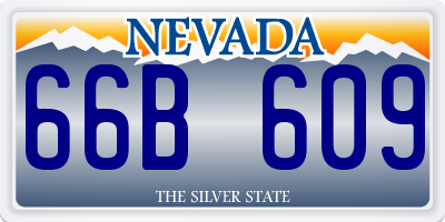 NV license plate 66B609