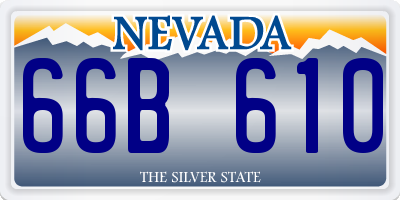 NV license plate 66B610