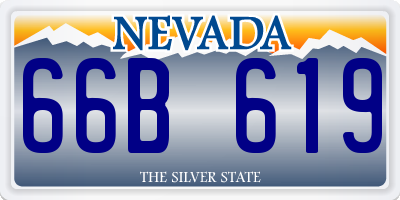 NV license plate 66B619