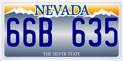 NV license plate 66B635