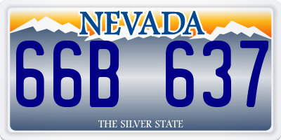 NV license plate 66B637