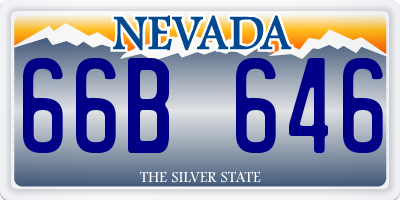 NV license plate 66B646