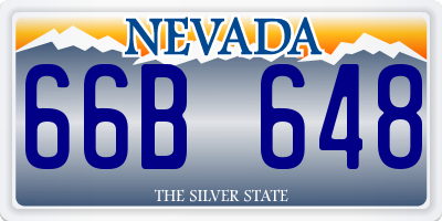 NV license plate 66B648