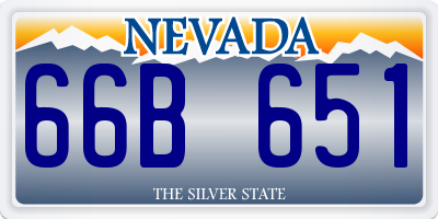NV license plate 66B651