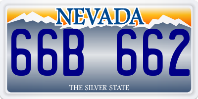 NV license plate 66B662