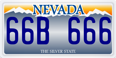 NV license plate 66B666