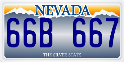 NV license plate 66B667