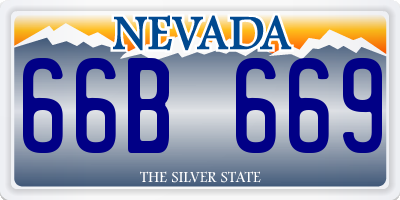 NV license plate 66B669