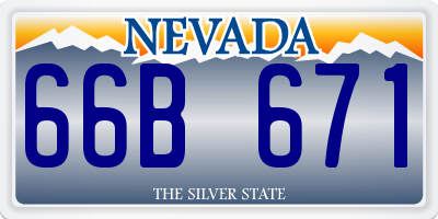 NV license plate 66B671