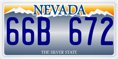 NV license plate 66B672