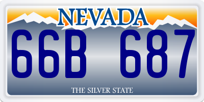 NV license plate 66B687