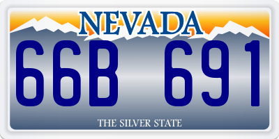 NV license plate 66B691