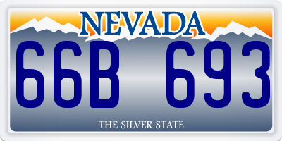 NV license plate 66B693