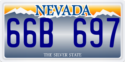 NV license plate 66B697