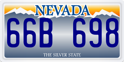 NV license plate 66B698