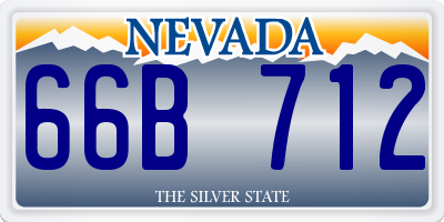 NV license plate 66B712