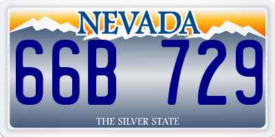 NV license plate 66B729