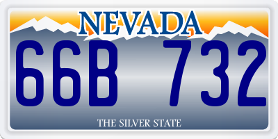 NV license plate 66B732