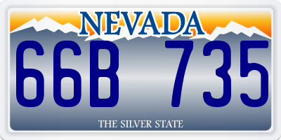 NV license plate 66B735