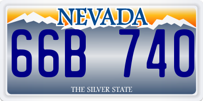 NV license plate 66B740