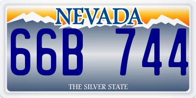 NV license plate 66B744