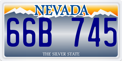 NV license plate 66B745