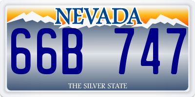 NV license plate 66B747