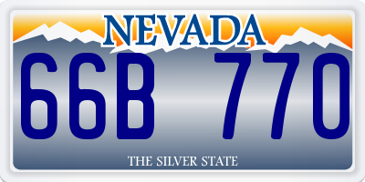 NV license plate 66B770
