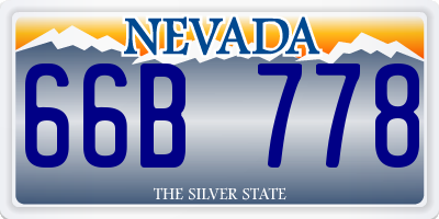 NV license plate 66B778