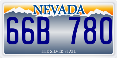 NV license plate 66B780