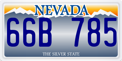 NV license plate 66B785